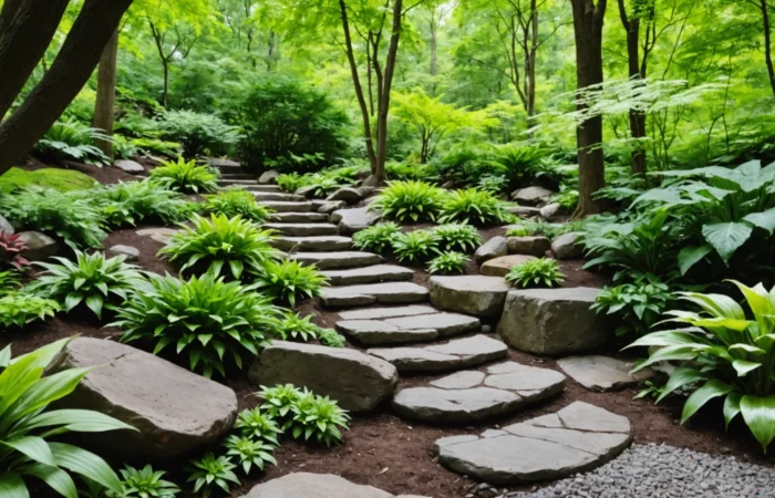 plantes pour jardin de rocaille ombragé