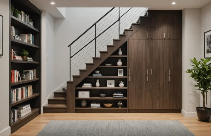 idées de vestiaire sous escalier