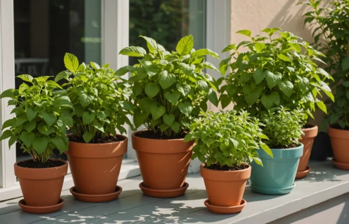 menthe en pots