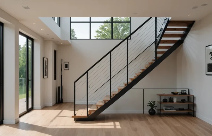 plan avec escalier droit